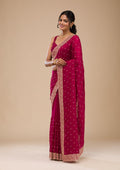 Fashion Cave Maroon Zariwork Soft Silk Saree