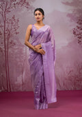 Fashion Cave Mauve Swarovski Tissue Saree