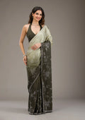 Fashion Cave Mehendi Stonework Satin Saree