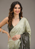 Fashion Cave Mehendi Stonework Satin Saree
