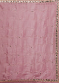 Fashion Cave Onion Pink Mirrorwork Tissue Saree