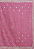Fashion Cave Onion Pink Zariwork Tissue Saree