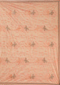 Fashion Cave Peach Stonework Tissue Saree