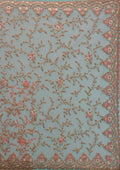 Fashion Cave Peach Zariwork Net Saree