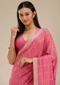 Fashion Cave Pink Printed Soft Silk Saree