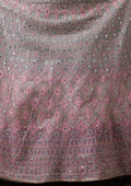 Fashion Cave Pink Threadwork Net Readymade Lehenga