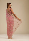 Fashion Cave Pink Zariwork Tissue Saree
