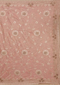 Fashion Cave Pink Zariwork Tissue Saree