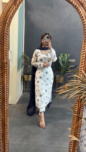 Fashion Cave Ready To Wear Full Sleeves Kurta and Pant Set with Dupatta