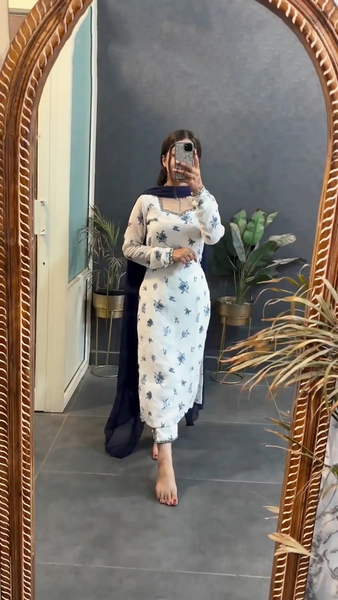 Fashion Cave Ready To Wear Full Sleeves Kurta and Pant Set with Dupatta