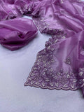 Beautiful Twill Net With Sequence Work Cocktail Party Shining Saree