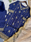 Beautiful Sequence Embroidery Fox Georgette Salwar Suit Ready To wear