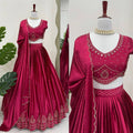 Beautiful Satin Silk Real Mirror Work Lehenga Choli