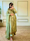 Zimmy-Chu Silk Top-Plazzo and Dupatta Set Fully Stitched  Ready To Wear
