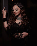 Beautiful Black Heavy Quality Butterfly Net Saree