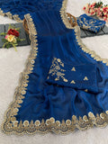 Beautiful Space Silk coding and double sequence Saree