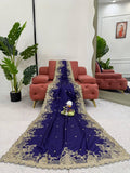 Beautiful Blue Color Rangoli Silk Fabric Saree