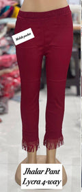 Cotton Lycra Women Jhalar Pants