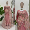 Beautiful Designer  Soft Net Febric with Thred Sequnce work Saree