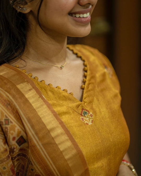 FASHION CAVE BANARASI SILK Top pent with duppta with Orgenza Fabric Ready To wear