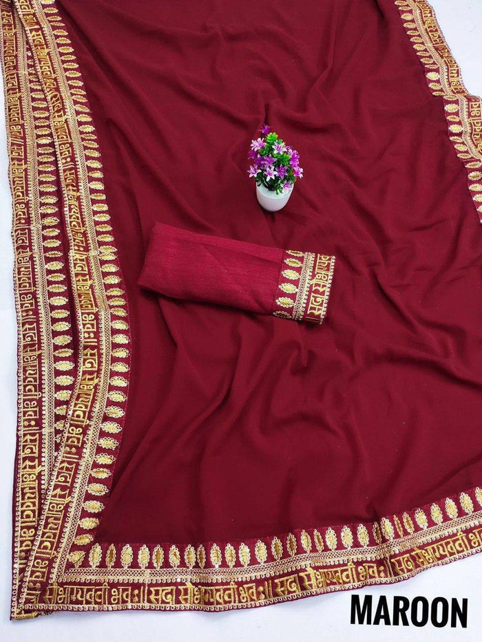Fashion Cave  Heavy & Faux Georgette Saree