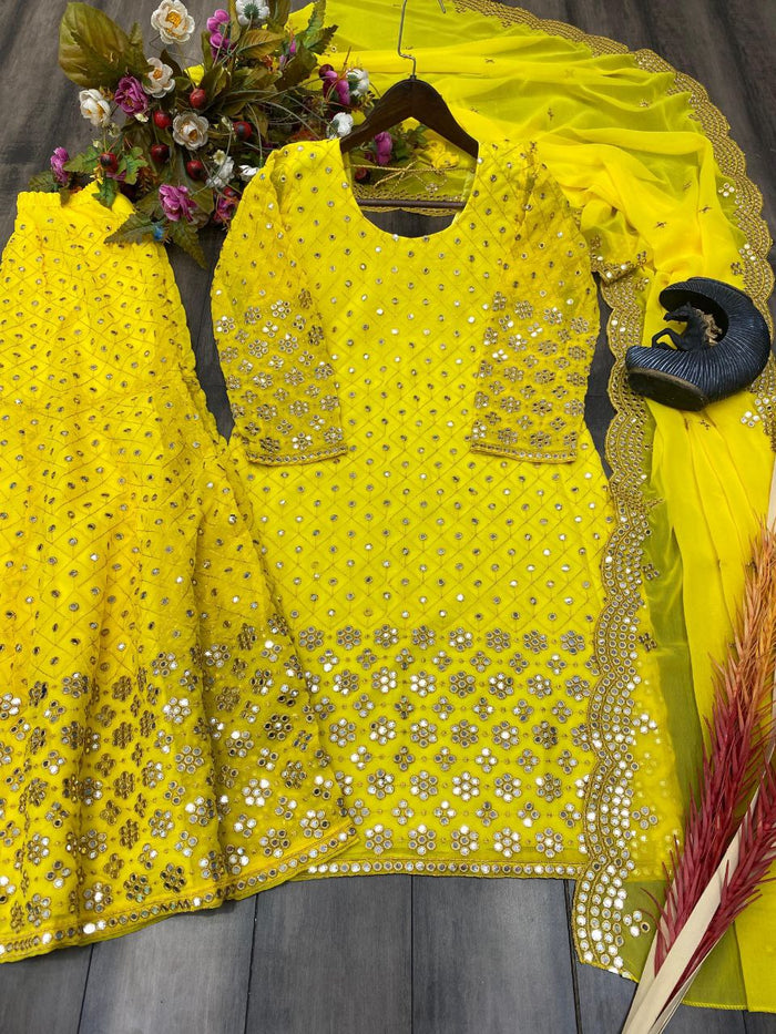 Fashion Cave  9mm SEQUANCE EMBROIDERY WORK AND WITH FULL SLEEVES SARARA