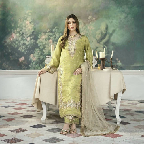 🦋 Đěsigner Party Wear Look Pur Chinon Silk Top Plazzo & Dupatta Ready To Wear