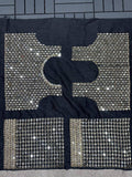 Black Heavy Original Mirror Rangoli Silk Saree