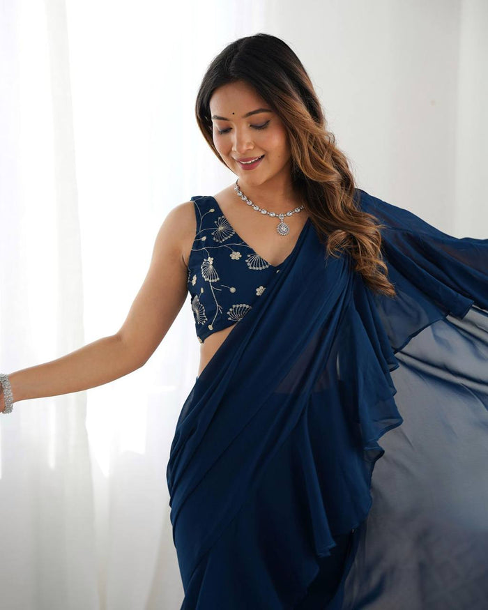 Ready to Wear Sharara saree with Full Stitched blouse