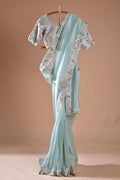 Fashion Cave Pure Soft Jimmy & Cho with Heavy Embroidery Multi Treads Saree