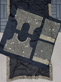 Black Heavy Original Mirror Rangoli Silk Saree
