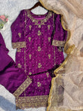 Beautiful Sequence Embroidery Fox Georgette Salwar Suit Ready To wear