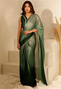 Ombre Pattern Ready to Wear Green & olive green Sarees