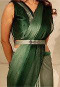 Ombre Pattern Ready to Wear Green & olive green Sarees