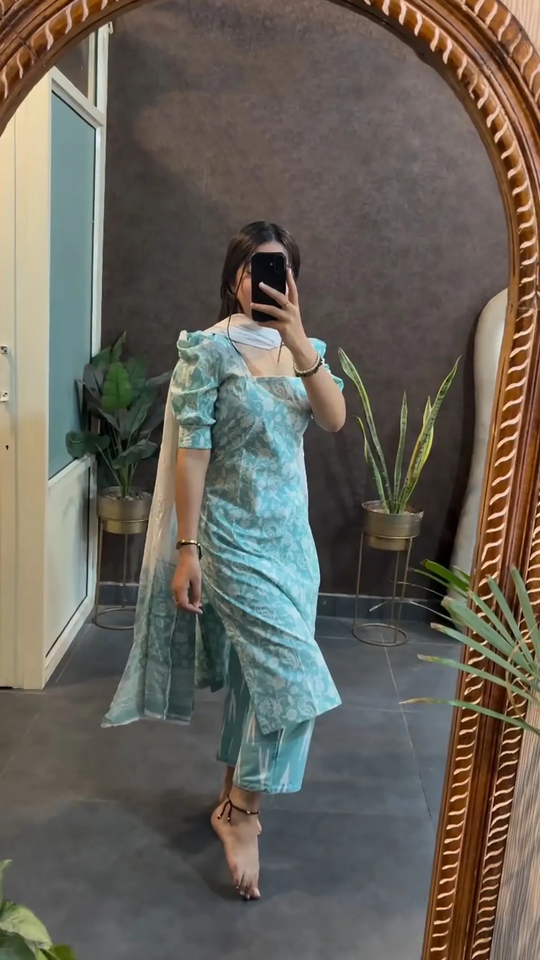 Fashion Cave Ready To Wear Trendy cotton Printed Summer Suit With Dupatta
